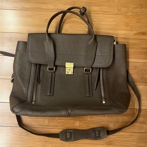 3.1 Phillip Lim Pashli Large Satchel Tote in Taupe Brown Leather
